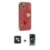 MARSİLYAN™- iPhone 14 Kılıf Nova Işık Prime - Şeffaf 360 Full Body Arka Koruyucu + PVD Metal Kamera Lens - PE