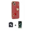 MARSİLYAN™- iPhone 14 Kılıf Nova Işık Prime - Şeffaf 360 Full Body Arka Koruyucu + PVD Metal Kamera Lens - SH