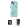 MARSİLYAN™- iPhone 14 Kılıf Nova Işık Prime - Şeffaf 360 Full Body Arka Koruyucu + PVD Metal Kamera Lens - SH
