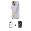 MARSİLYAN™- iPhone 14 Kılıf Nova Işık Prime - Şeffaf 360 Full Body Arka Koruyucu + Shine Kamera Lens - GI