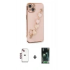 MARSİLYAN™- iPhone 14 Kılıf Nova Işık Prime - Şeffaf 360 Full Body Arka Koruyucu + Shine Kamera Lens - KI