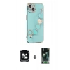 MARSİLYAN™- iPhone 14 Kılıf Nova Işık Prime - Şeffaf 360 Full Body Arka Koruyucu + PVD Metal Kamera Lens - YL