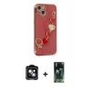 MARSİLYAN™- iPhone 14 Kılıf Nova Işık Prime - Şeffaf 360 Full Body Arka Koruyucu + PVD Metal Kamera Lens - YL