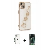 MARSİLYAN™- iPhone 14 Kılıf Nova Işık Prime - Şeffaf 360 Full Body Arka Koruyucu + Shine Kamera Lens - YL