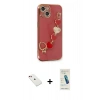 MARSİLYAN™- iPhone 14 Kılıf Nova Işık Prime - Şeffaf Pasifik Cam Ekran Koruyucu + Diamond Kamera Lens - KI