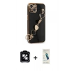 MARSİLYAN™- iPhone 14 Kılıf Nova Işık Prime - Şeffaf Pasifik Cam Ekran Koruyucu + PVD Metal Kamera Lens - GS