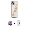 MARSİLYAN™- iPhone 14 Kılıf Nova Işık Prime - Şeffaf Pasifik Cam Ekran Koruyucu + Raze Metal Kamera Lens - KI