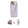 MARSİLYAN™- iPhone 14 Kılıf Nova Işık Prime - Şeffaf Pasifik Cam Ekran Koruyucu + Raze Metal Kamera Lens - KI