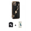 MARSİLYAN™- iPhone 14 Kılıf Nova Işık Prime - Şeffaf Pasifik Cam Ekran Koruyucu + PVD Metal Kamera Lens - MI