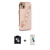 MARSİLYAN™- iPhone 14 Kılıf Nova Işık Prime - Şeffaf Pasifik Cam Ekran Koruyucu + PVD Metal Kamera Lens - MI