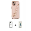 MARSİLYAN™- iPhone 14 Kılıf Nova Işık Prime - Şeffaf Pasifik Cam Ekran Koruyucu + Shine Kamera Lens - GI