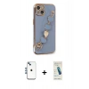MARSİLYAN™- iPhone 14 Kılıf Nova Işık Prime - Şeffaf Pasifik Cam Ekran Koruyucu + Shine Kamera Lens - MI
