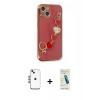 MARSİLYAN™- iPhone 14 Kılıf Nova Işık Prime - Şeffaf Pasifik Cam Ekran Koruyucu + Shine Kamera Lens - MI