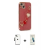 MARSİLYAN™- iPhone 14 Kılıf Nova Işık Prime - Şeffaf Pasifik Cam Ekran Koruyucu + Shine Kamera Lens - SH