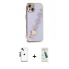 MARSİLYAN™- iPhone 14 Kılıf Nova Işık Prime - Şeffaf Pasifik Cam Ekran Koruyucu + Shine Kamera Lens - SH