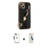 MARSİLYAN™- iPhone 14 Kılıf Nova Işık Prime - Şeffaf Pasifik Cam Ekran Koruyucu + Shine Kamera Lens - SH