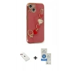 MARSİLYAN™- iPhone 14 Kılıf Nova Işık Prime - Şeffaf Royal Nano Ekran Koruyucu + Diamond Kamera Lens - KI