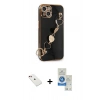 MARSİLYAN™- iPhone 14 Kılıf Nova Işık Prime - Şeffaf Royal Nano Ekran Koruyucu + Diamond Kamera Lens - KI