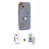 MARSİLYAN™- iPhone 14 Kılıf Nova Işık Prime - Şeffaf Royal Nano Ekran Koruyucu + Shine Kamera Lens - KI