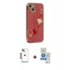 MARSİLYAN™- iPhone 14 Kılıf Nova Işık Prime - Şeffaf Royal Nano Ekran Koruyucu + Shine Kamera Lens - KI