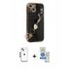 MARSİLYAN™- iPhone 14 Kılıf Nova Işık Prime - Şeffaf Royal Nano Ekran Koruyucu + Mavi Shine Kamera Lens