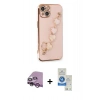 MARSİLYAN™- iPhone 14 Kılıf Nova Işık Prime - Şeffaf Royal Nano Ekran Koruyucu + Raze Metal Kamera Lens - MR