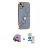 MARSİLYAN™- iPhone 14 Kılıf Nova Işık Prime - Şeffaf Royal Nano Ekran Koruyucu + Raze Metal Kamera Lens - KI