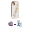 MARSİLYAN™- iPhone 14 Kılıf Nova Işık Prime - Şeffaf Royal Nano Ekran Koruyucu + Raze Metal Kamera Lens - KI