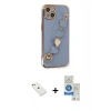 MARSİLYAN™- iPhone 14 Kılıf Nova Işık Prime - Şeffaf Royal Nano Ekran Koruyucu + Diamond Kamera Lens - SABE