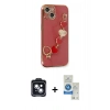 MARSİLYAN™- iPhone 14 Kılıf Nova Işık Prime - Şeffaf Royal Nano Ekran Koruyucu + PVD Metal Kamera Lens - SH