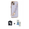 MARSİLYAN™- iPhone 14 Kılıf Nova Işık Prime - Şeffaf Royal Nano Ekran Koruyucu + PVD Metal Kamera Lens - SH