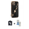 MARSİLYAN™- iPhone 14 Kılıf Nova Işık Prime - Şeffaf Royal Nano Ekran Koruyucu + PVD Metal Kamera Lens - SH