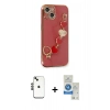 MARSİLYAN™- iPhone 14 Kılıf Nova Işık Prime - Şeffaf Royal Nano Ekran Koruyucu + Shine Kamera Lens - SH