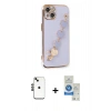MARSİLYAN™- iPhone 14 Kılıf Nova Işık Prime - Şeffaf Royal Nano Ekran Koruyucu + Shine Kamera Lens - SH