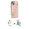 MARSİLYAN™- iPhone 14 Kılıf Nova Işık Prime - Şeffaf Royal Nano Ekran Koruyucu + Shine Kamera Lens - SH