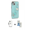 MARSİLYAN™- iPhone 14 Kılıf Nova Işık Prime - Şeffaf Royal Nano Ekran Koruyucu + Shine Kamera Lens - SH