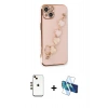 MARSİLYAN™- iPhone 14 Kılıf Nova Işık Prime - Siyah 3D Antistatik Cam Ekran Koruyucu + Shine Kamera Lens - GD