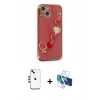 MARSİLYAN™- iPhone 14 Kılıf Nova Işık Prime - Siyah 3D Antistatik Cam Ekran Koruyucu + Shine Kamera Lens - GD