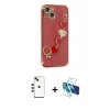 MARSİLYAN™- iPhone 14 Kılıf Nova Işık Prime - Siyah 3D Antistatik Cam Ekran Koruyucu + Shine Kamera Lens - YL