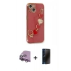 MARSİLYAN™- iPhone 14 Kılıf Nova Işık Prime - Siyah 3D Antistatik Hayalet Cam Ekran Koruyucu + Raze Metal Kamera Lens - MR