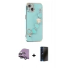 MARSİLYAN™- iPhone 14 Kılıf Nova Işık Prime - Siyah 3D Antistatik Hayalet Cam Ekran Koruyucu + Raze Metal Kamera Lens - GS