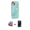 MARSİLYAN™- iPhone 14 Kılıf Nova Işık Prime - Siyah 3D Antistatik Hayalet Cam Ekran Koruyucu + Raze Metal Kamera Lens - KI