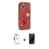 MARSİLYAN™- iPhone 14 Kılıf Nova Işık Prime - Siyah 3D Antistatik Hayalet Cam Ekran Koruyucu + Shine Kamera Lens - SH
