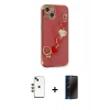 MARSİLYAN™- iPhone 14 Kılıf Nova Işık Prime - Siyah 3D Antistatik Hayalet Cam Ekran Koruyucu + Shine Kamera Lens - YL