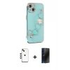 MARSİLYAN™- iPhone 14 Kılıf Nova Işık Prime - Siyah 3D Antistatik Hayalet Cam Ekran Koruyucu + Shine Kamera Lens - YL