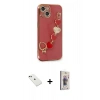 MARSİLYAN™- iPhone 14 Kılıf Nova Işık Prime - Siyah Bilvis 3D Cam Ekran Koruyucu + Diamond Kamera Lens - YL
