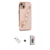 MARSİLYAN™- iPhone 14 Kılıf Nova Işık Prime - Siyah Bilvis 3D Cam Ekran Koruyucu + Diamond Kamera Lens - YL