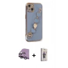 MARSİLYAN™- iPhone 14 Kılıf Nova Işık Prime - Siyah Bilvis 3D Cam Ekran Koruyucu + Raze Metal Kamera Lens - GS