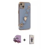 MARSİLYAN™- iPhone 14 Kılıf Nova Işık Prime - Siyah Bilvis 3D Cam Ekran Koruyucu + Raze Metal Kamera Lens - KI