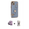 MARSİLYAN™- iPhone 14 Kılıf Nova Işık Prime - Siyah Bilvis 3D Cam Ekran Koruyucu + Raze Metal Kamera Lens - MR